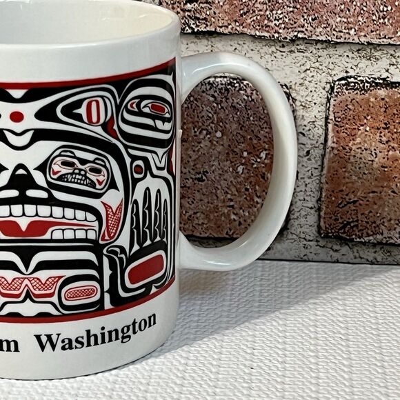Bellham Washington Ceramic Coffee Mug 14 oz Multi Native American Tribal Art - Picture 7 of 11